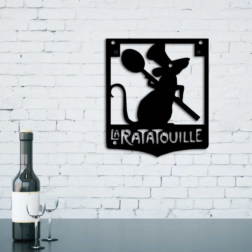 La Ratatouille Wall Hanging Decorative Kitchen Metal Sign Restaurant Cafe Bar Farmhouse Decoration Home Decor, 11.1x12.8inches