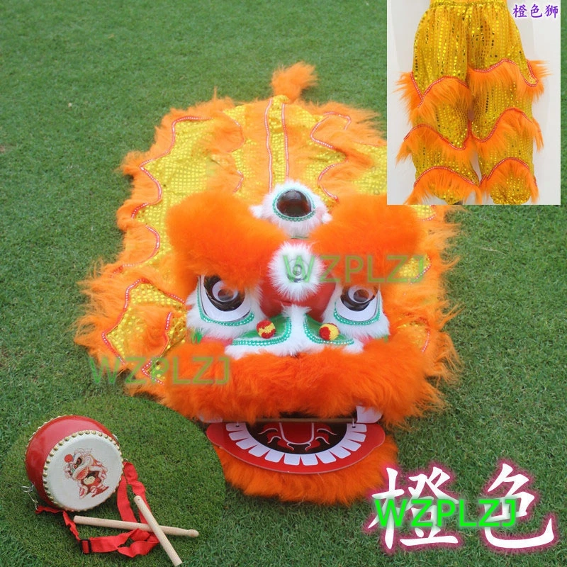 Unisex Kid Classic 14inch Lion Dance Costume Drum pants  5-12 Age Kid Child Props Stage  Outdoor Party Carnival Festival Parade
