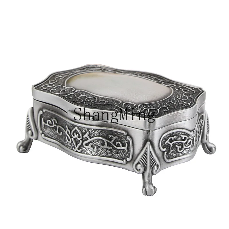 

DSA Metal Creative Jewelry Box Vintage Hand Stud Earrings Organizer Jewelry Decorative Box