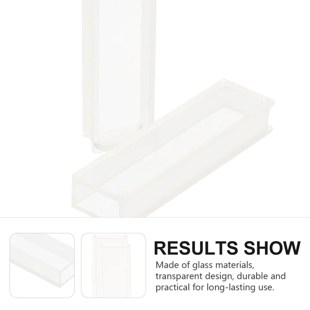 3Pcs Glass Cuvettes 5Mm Pathlength Transparent Acid Alkali Corrosion Resistant for Uv-Vis-Nir Spectrophotometers Laboratory