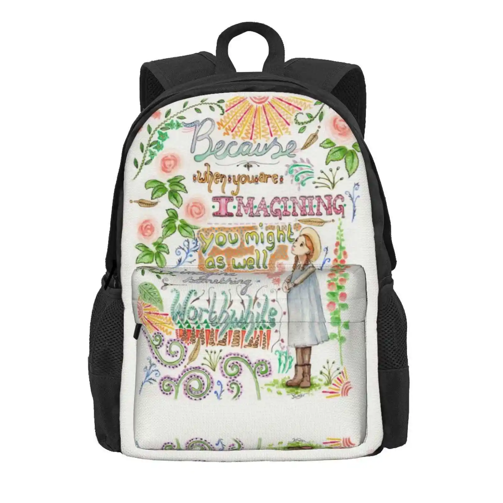 Anne Of Green Gables Quote Hot Sale Schoolbag Backpack Fashion Bags Anne Shirley Anne Of Green Gables Literature Canada Quote