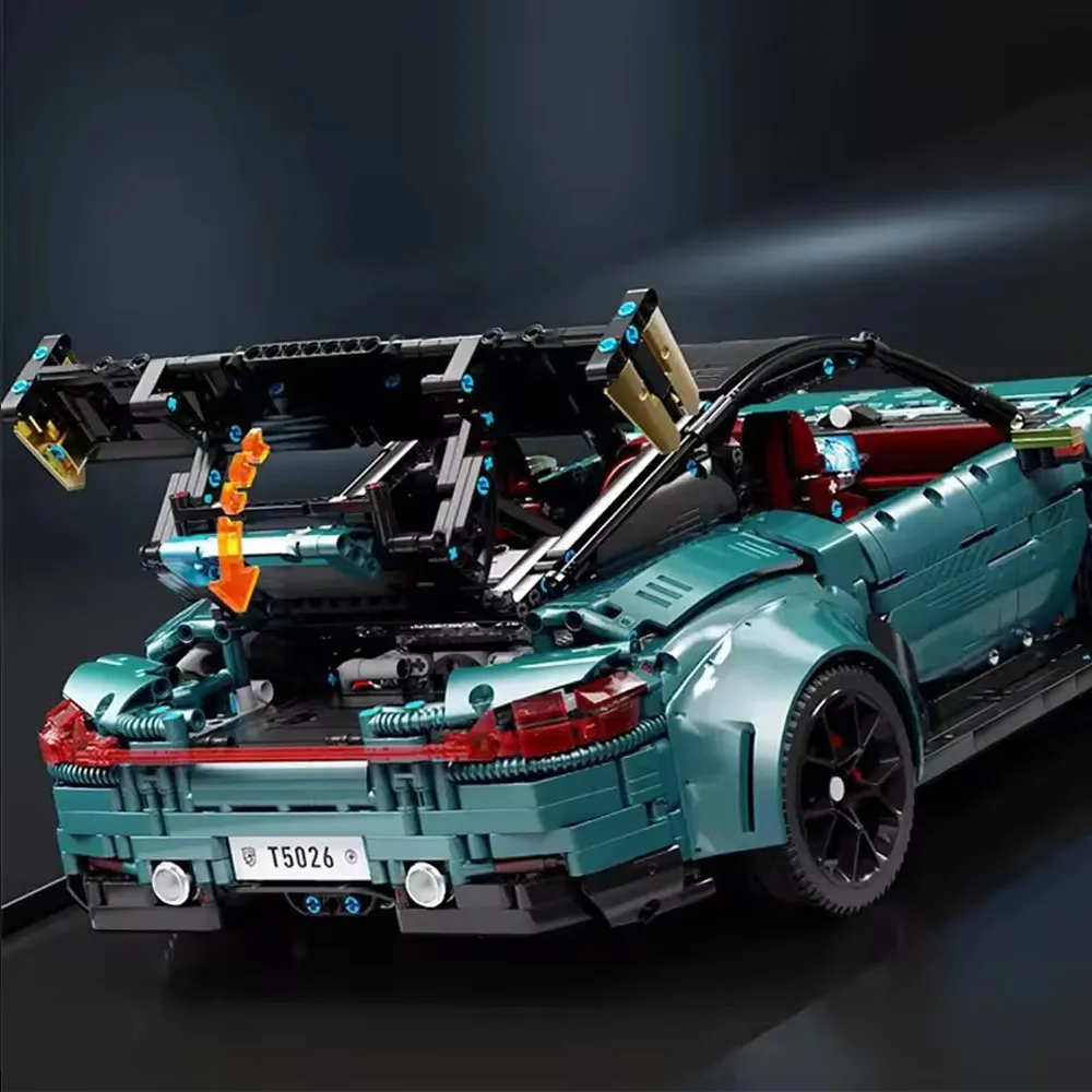 T5026 MOC الأزرق سوبر سيارة رياضية 1:8 نموذج مدينة 911 الرياضة سيارة لتقوم بها بنفسك ألعاب إبداعية اللبنات هدية للبنين 3389 قطعة