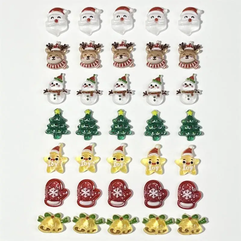 2/3PCS Snowman Nail Accessories Durable Fit Exquisite Manicure Resin Accessories Uniform Color Fashionable Decorations