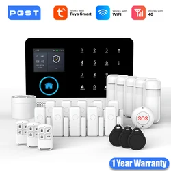 PGST WiFi 4G Tuya Smart Life Home Alarm Security System Set Kit Alexa Automation Alarm Security Protection Door Motion Detector