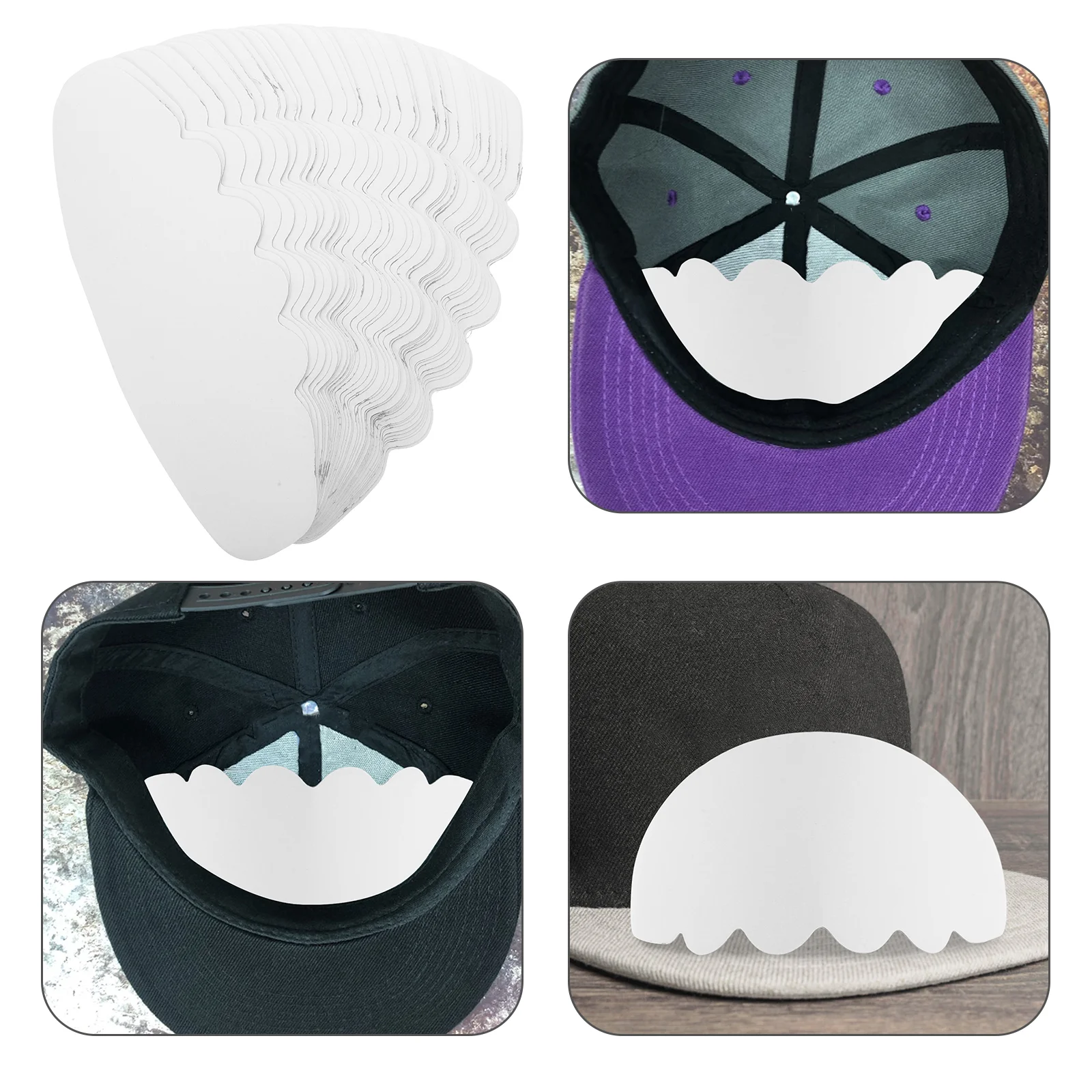 

50pcs Cardboard Hat Shaper Inserts Dual-Sided Paper Hat Support Baseball Cap Form Shaper Cap Liner Cap Structure Support For