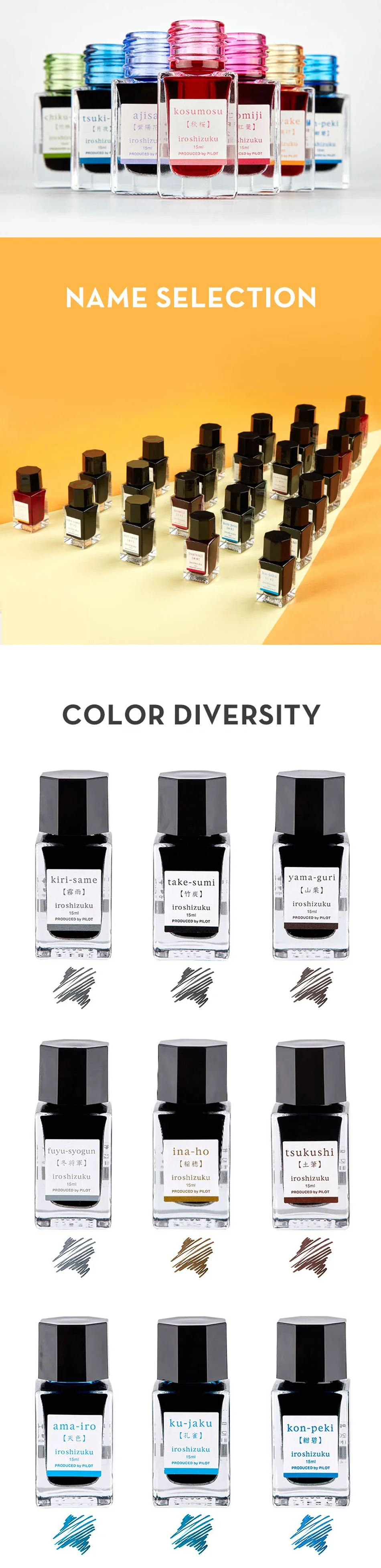 2025 Neue Farbe Original PILOT Iroshizuku Bokusui Tinte Malerei-Tinte Naturfarbene Tinte 15ML 24 Farben – Detail 2