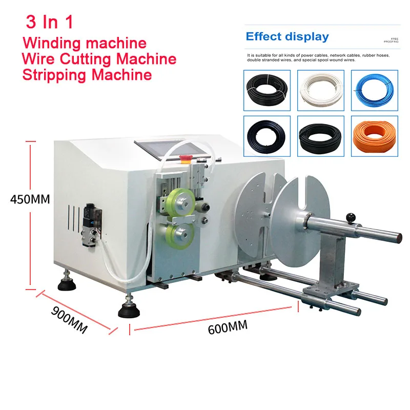 

3 In 1 Digital Touch Screen Auto Counting Array Function Electric Peeling Stripping Cutting Machine Diameter 60-300mm Max Stroke