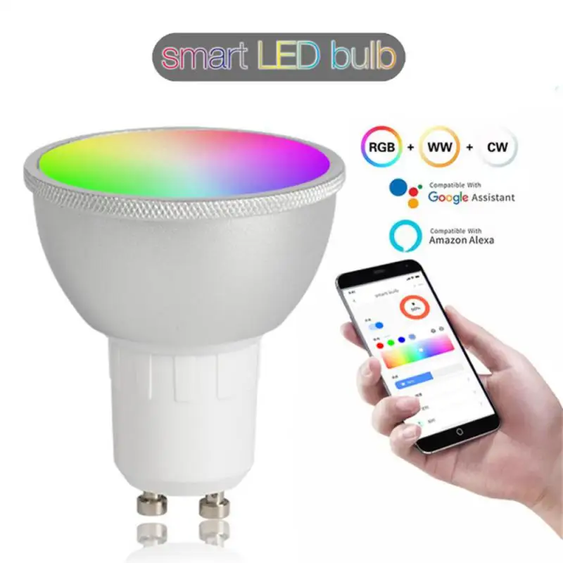 Lampu Natal LED pintar GU10/MR16 Zigbee lampu Dj RGB CW audiens 5W dapat diredupkan kontrol EWelink bekerja melalui Alexa Google Home Smartthing