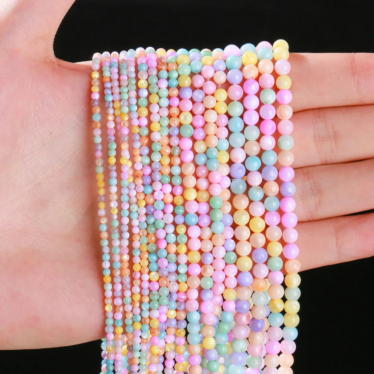 2 3 4mm Dyed Macaron Color Shell Beads Round Loose Spacer Bead for Jewelry Making Diy Necklace Bracelet Accessory Finding 15