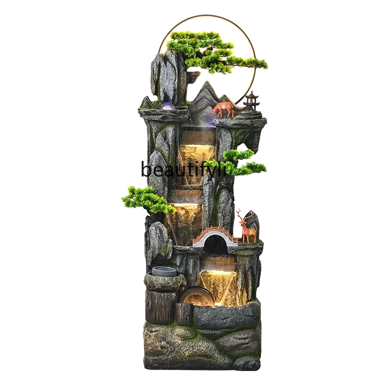 

Flowing water lucky water curtain wall screen ornament courtyard decoration office living room fountain landscape