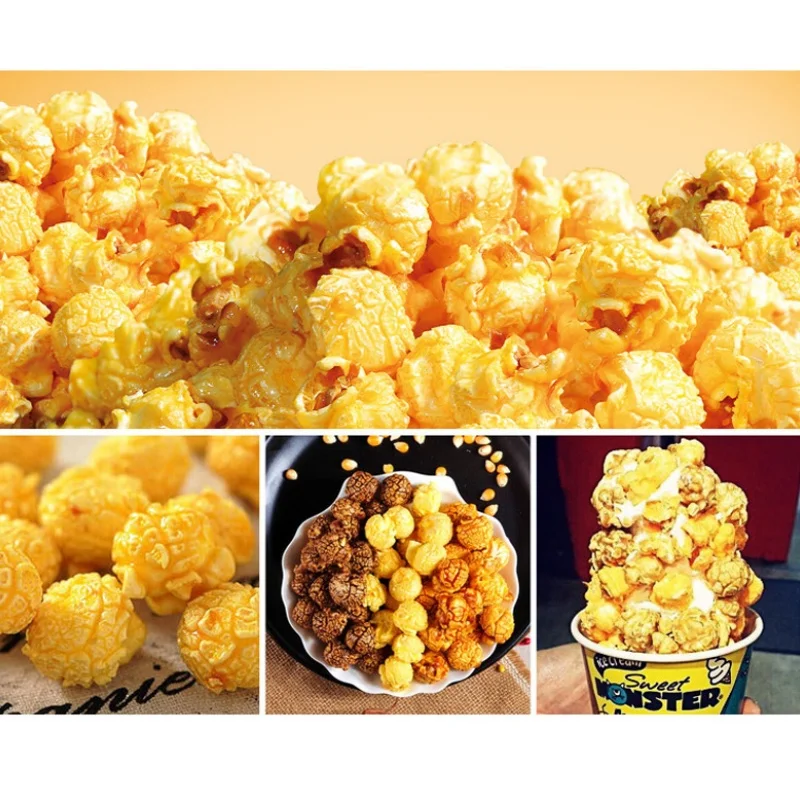 Commercial semi-automatic new popcorn machine, high output, large batch, with cart