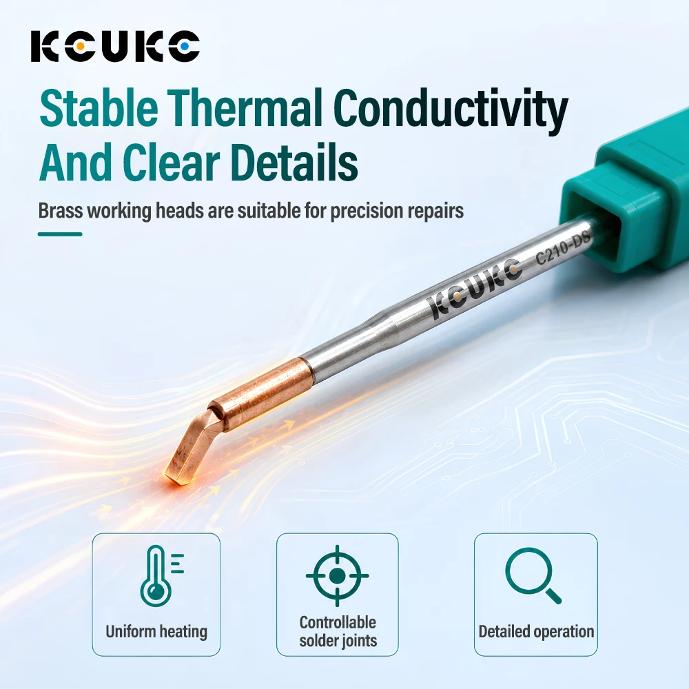 KCUKC C210 DS Lötspitze Gebogener Kupferkopf Flexkabel Schweißspitze Passend für C210 Lötstation Handy-Motherboard Reparaturwerkzeuge – Detail 5