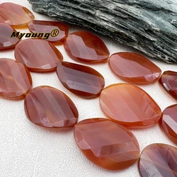 30x40MM 10PCS Large Natural Red Agates Cambered Oval Slice Pendant Focus Beads For DIY Jewelry Making MY240121