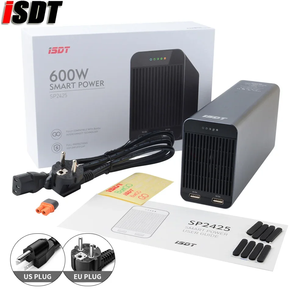 RoRuSISDT SP2417 400W / SP2425 600W / RC Battery Charger Adapter High Power Switch Smart Control With LED USB Charging