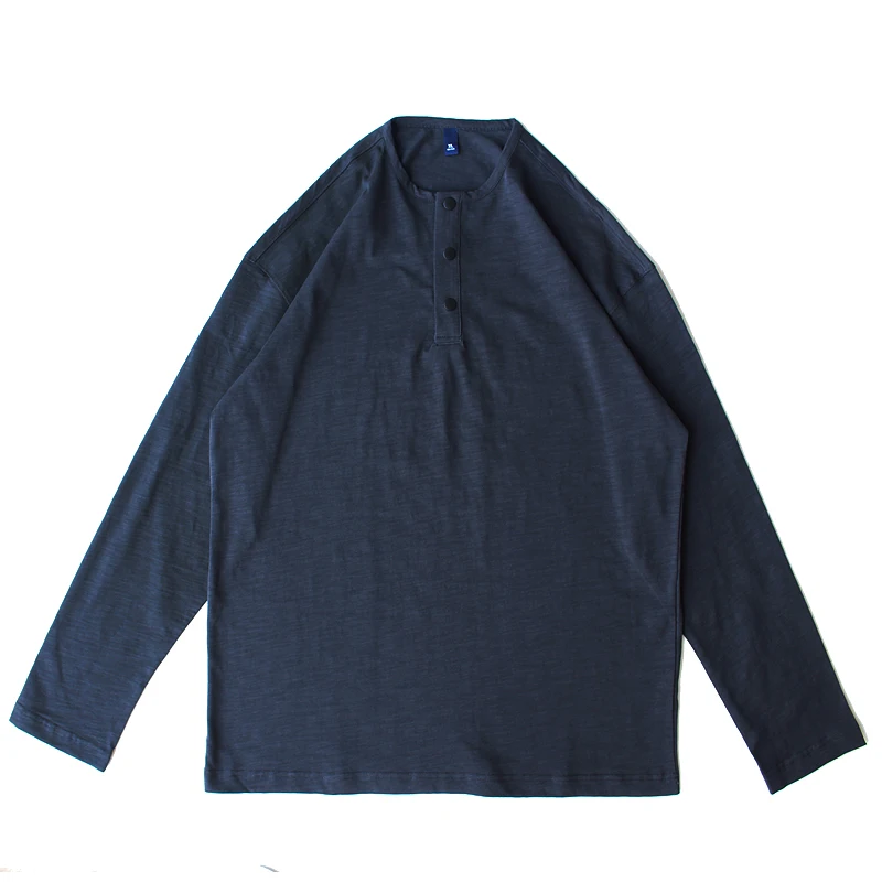 

Мужская футболка с длинными рукавами и воротником на пуговицах весна/осень - 100% хлопок свободного кроя, повседневный однотонный базовый топ большого размера