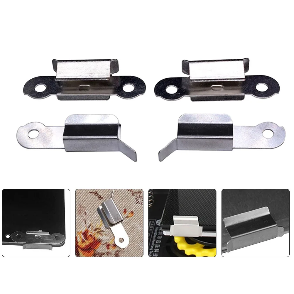 

4 Pcs Platform Glass Clip Bed Small Hot Clamp 3D Printer Accessories Silver Heated