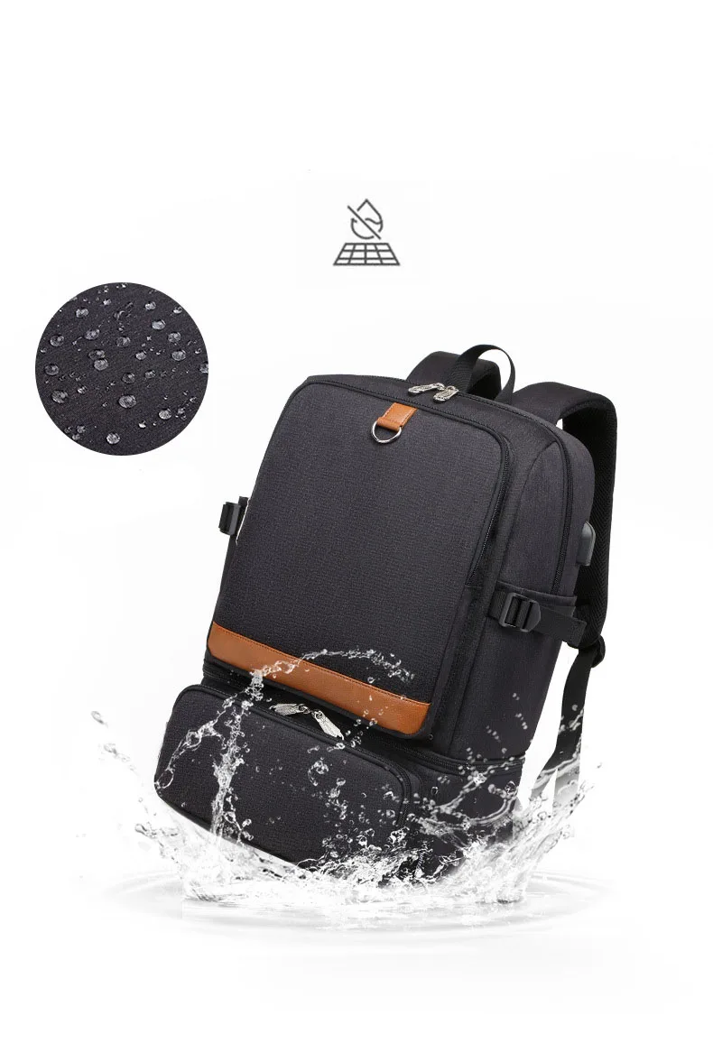 Fashion Black Laptop Backpack Compartment USB Waterproof backpacks Cooler Bags Outdoor Hiking Thermal Insulated lunch Bag сумка