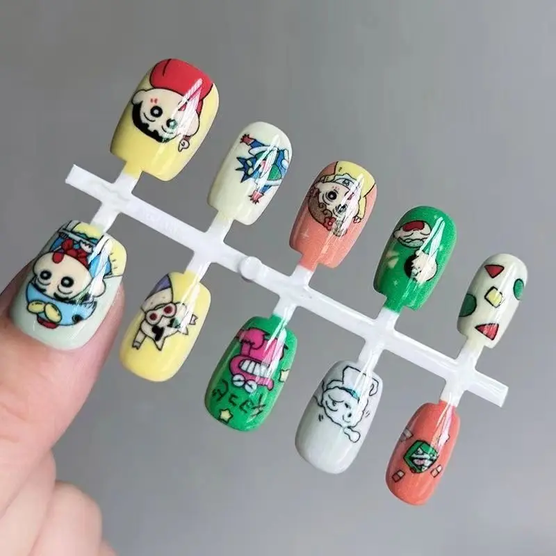 Crayon Shin-chan Women Nail Sticker Anime Figure Waterproof Finger Decorations Stickers DIY Art Supplies Self-Adhesive Nail Gift