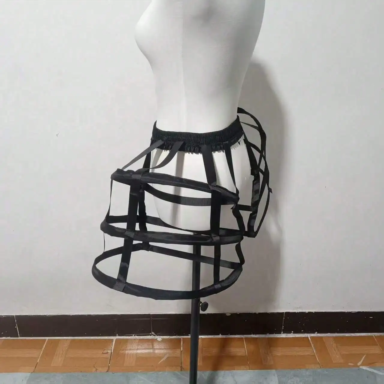 1 Piece Women's Satincut Out Three-layer Double-sided Birdcage Fishbone Skirt Support Cosplay Violent Lolita Skirt Support