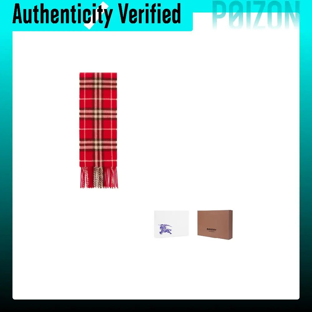 Burberry Cashmere Knit Scarves Women's Crayon Red 81187411