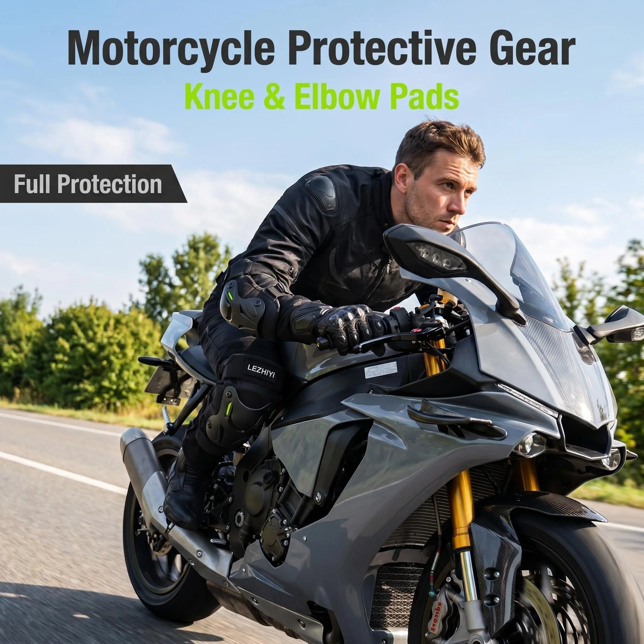 Set of 2 motorcycle knee pads Suitable for daily urban riding, long-distance motorcycle trips and track training. Effectively pr