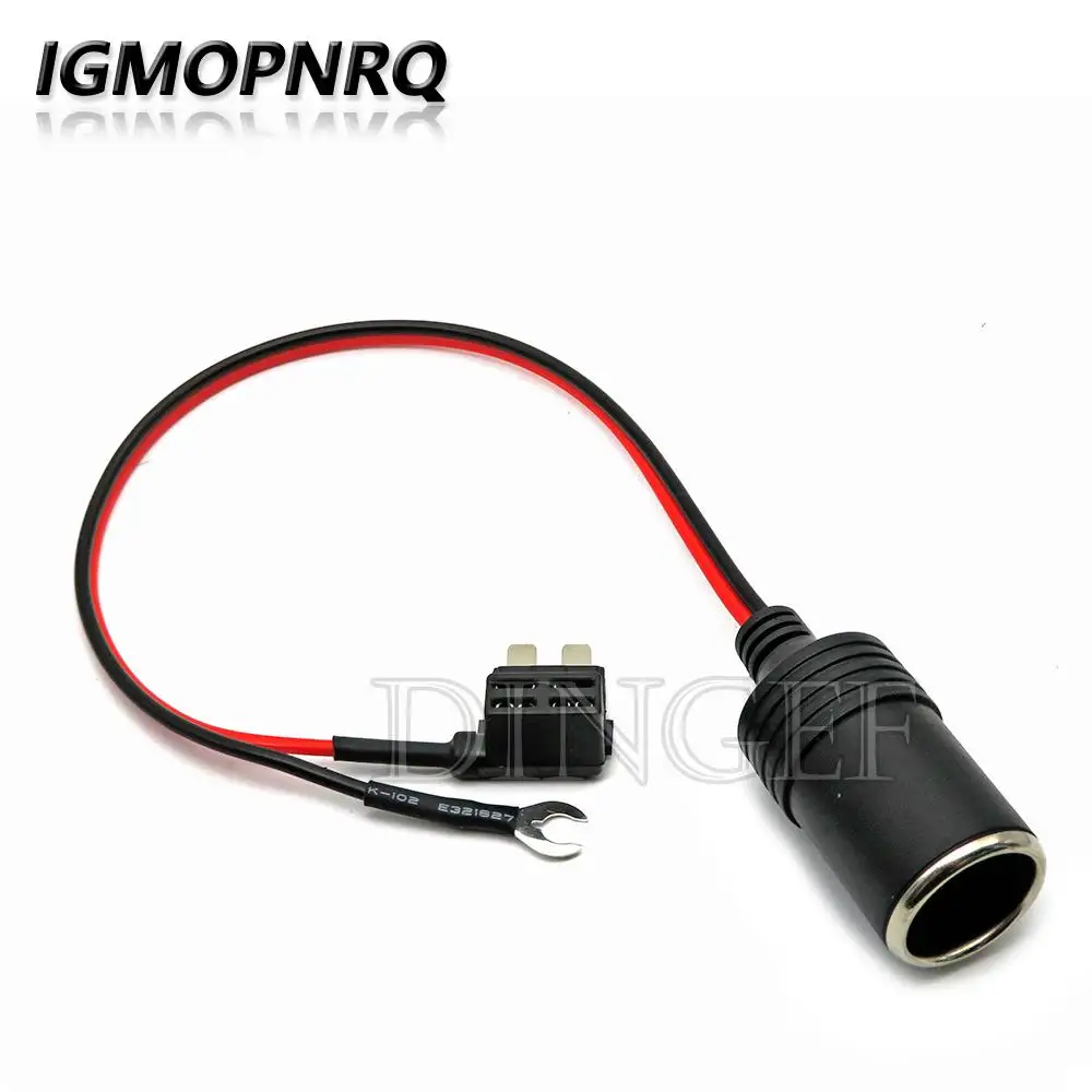 1Set Pure Copper Car Cigarette Lighter Charger Cable Female Socket Plug Connector Adapter Cable With Car Fuse 10A 20A 30A 25A 1A