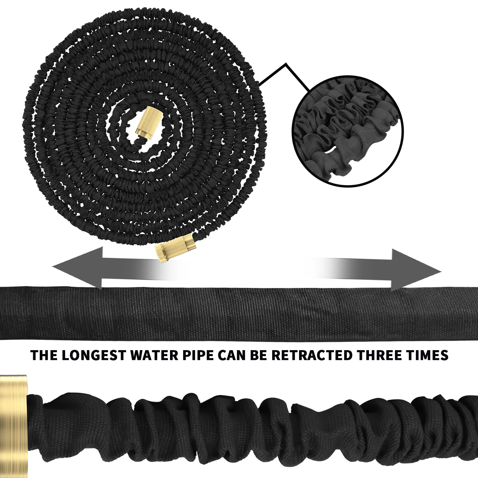 خرطوم حديقة الأنابيب 75FT/100FT/150FT/200FT توسيع حديقة Hosepipe أقوى أنبوب داخلي مزدوج اللاتكس مع 7 وظيفة بندقية رذاذ