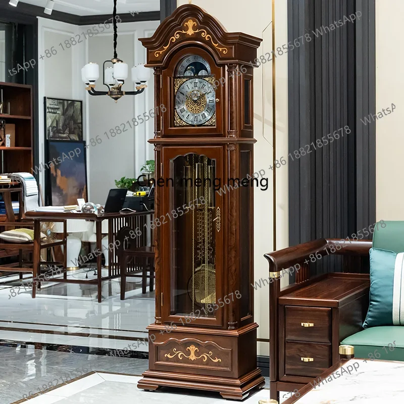 d178 Vertical mechanical floor clock Living room European-style villa seat clock Chinese retro classical pendulum clock American