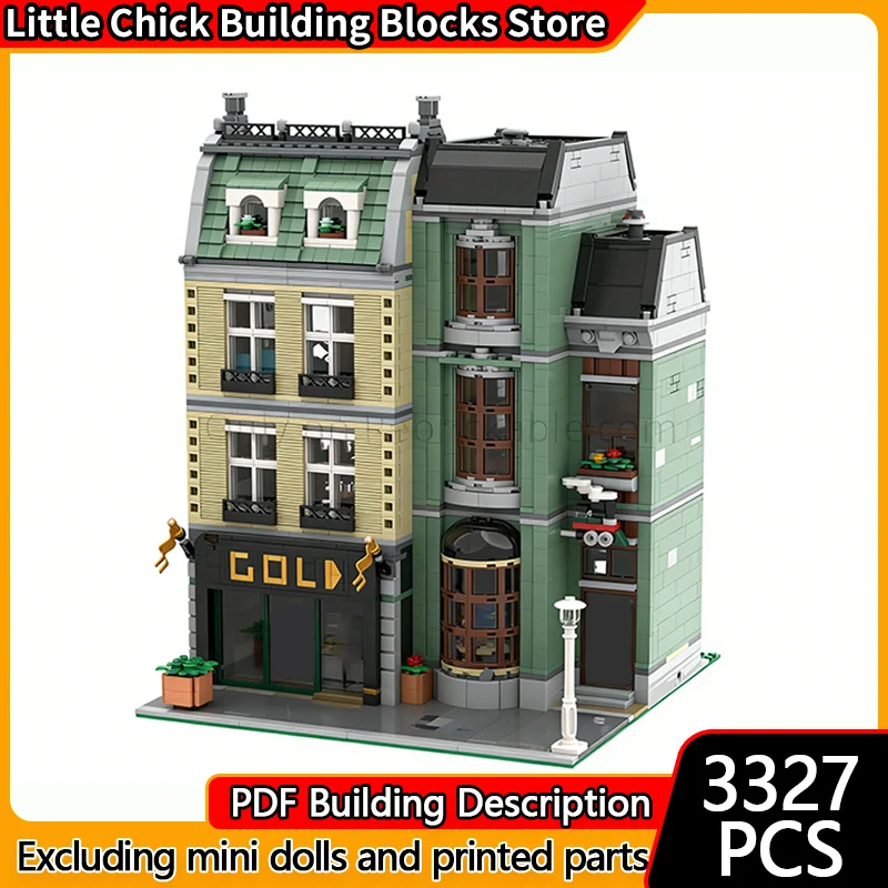 

City Street View Model MOC Building Bricks Jewellery And Toy shop Modular Technology Children Holiday Gifts Assemble Toys Suit