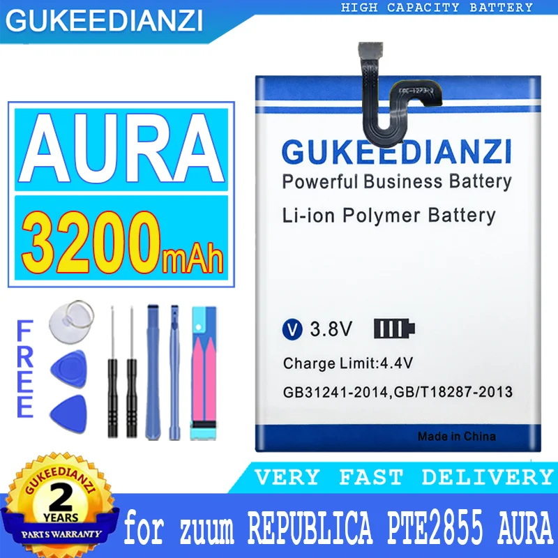 

3200mAh GUKEEDIANZI Battery for zuum REPUBLICA PTE2855 AURA Big Power Bateria