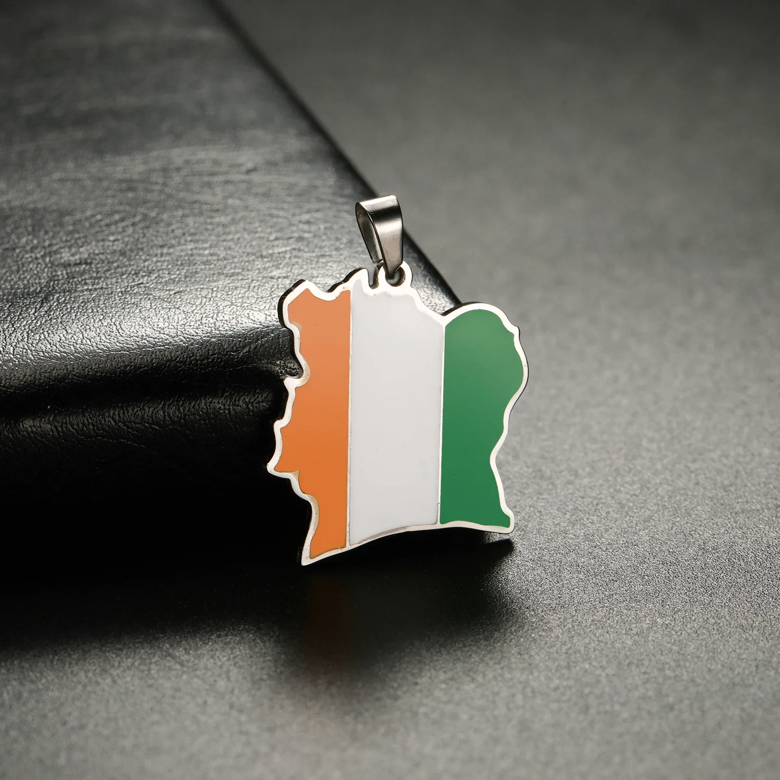 Ivory Coast country map stainless steel pendant DIY can be used as necklace accessory for men and women