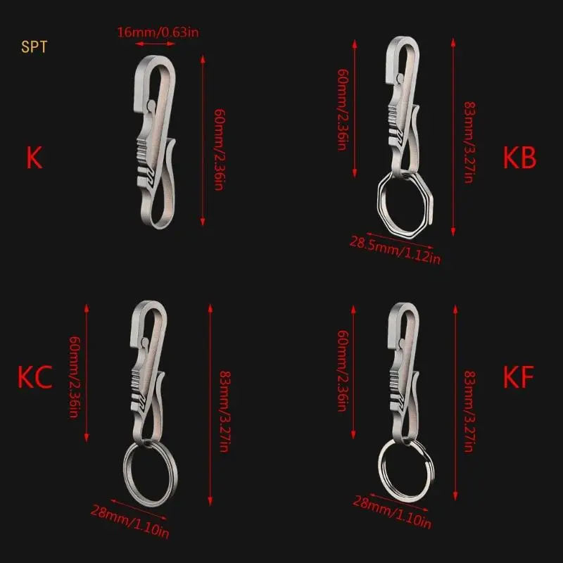 티타늄 합금 Carabiner 키 체인 클립 버클 야외 키 체인 클립 키 ​​홀더 빠른 교수형 후크 키 체인 도구 714F