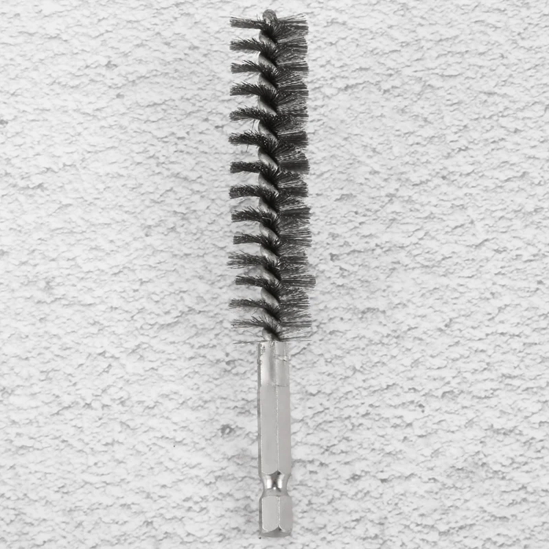 Wire Brush Drill Bit Set, 1/4 Polegada Hexagon Shank, Aço fio de torção escova, Adequado para Perfuração Percussão, 8Pcs