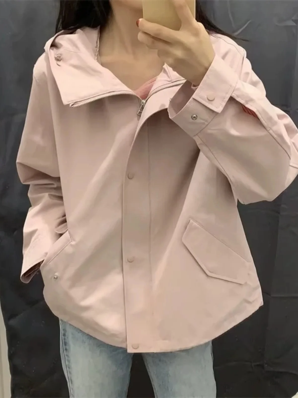 

Свободный повседневный женский топ Sle Jaet для примерочной комнаты, альпинизма, весна 2024, верхняя одежда из другого материала