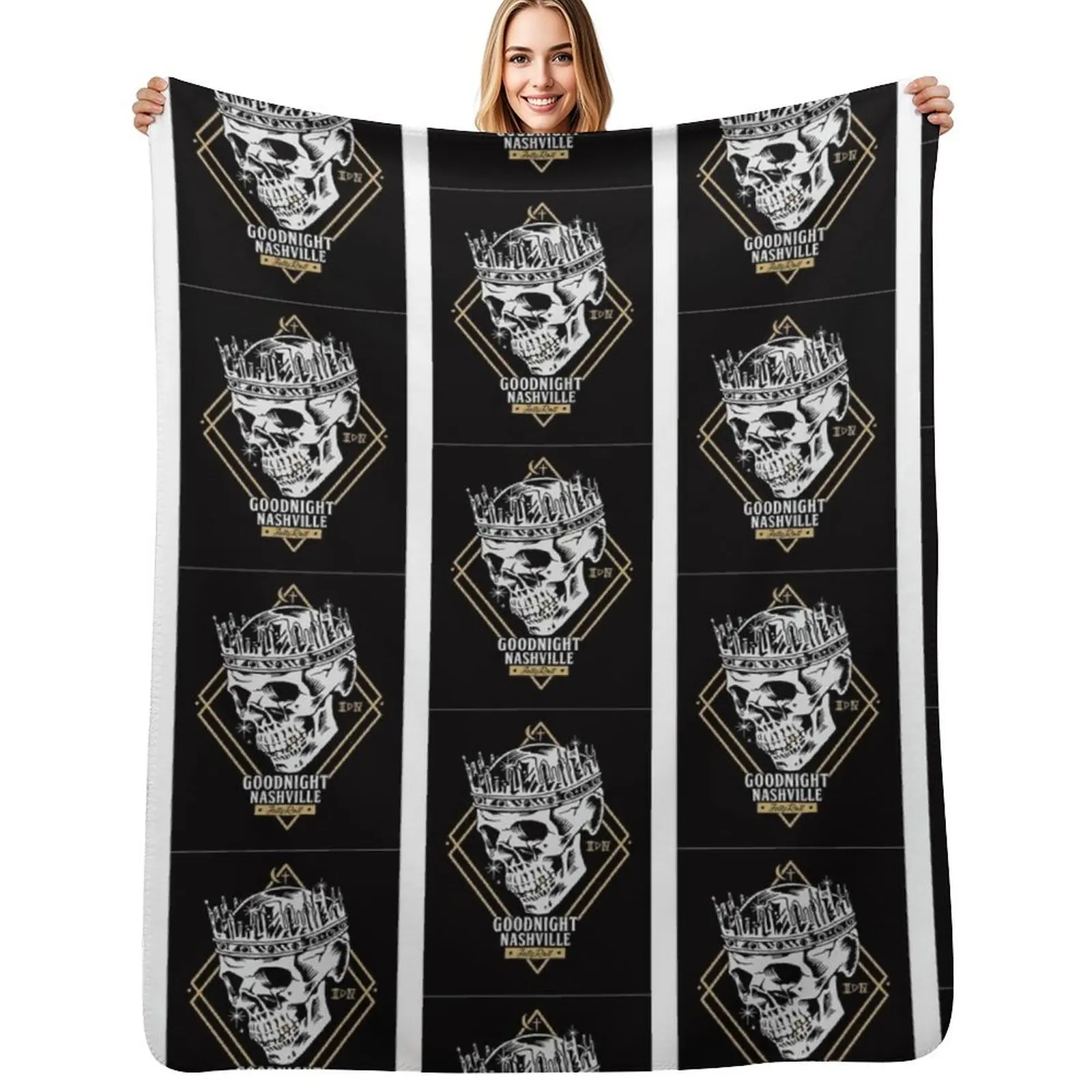 

goodnight skull Throw Blanket Decoratives Decorative Beds Sofa Throw Camping Blankets