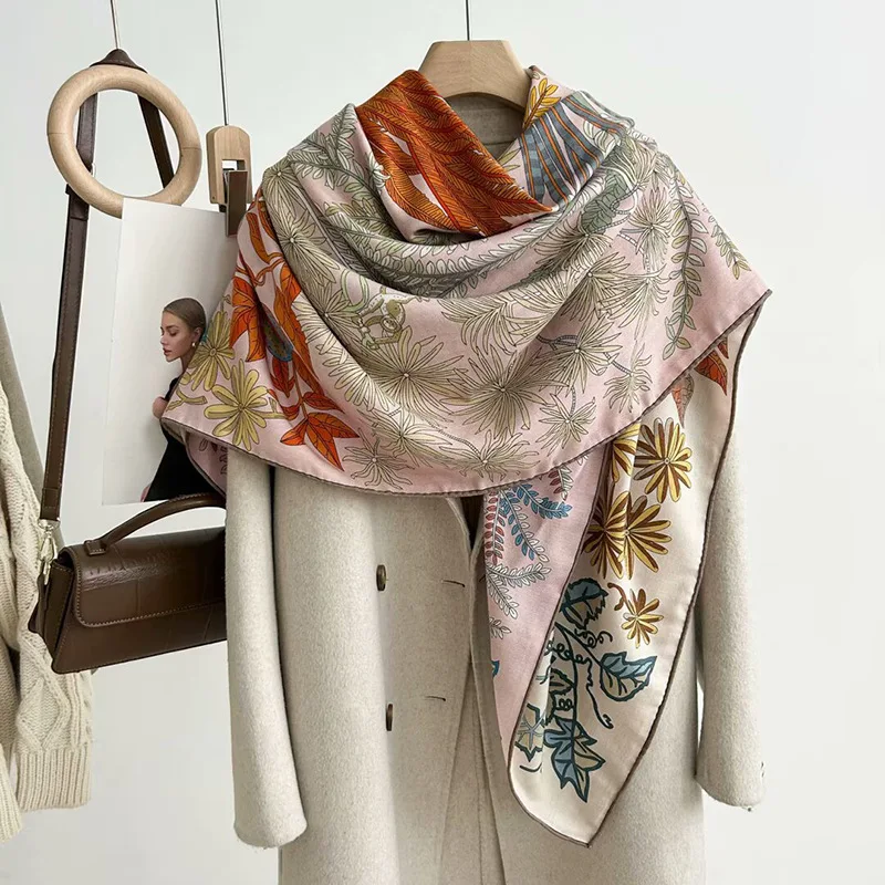 

Spring New Light Luxury High-Grade Color Matching Jungle Wool Large Kerchief All-Matching Warm Scarf