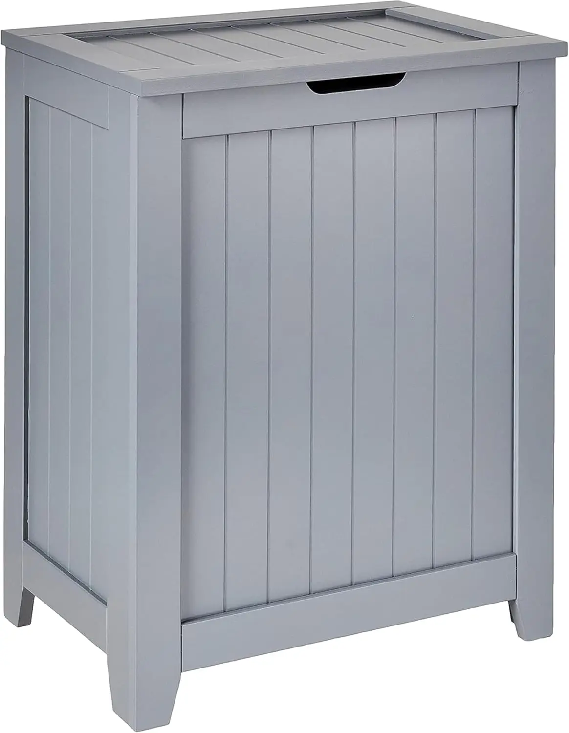 

Contemporary Wooden Clothes Hamper with Wainscot Style for Bedroom, Bathroom, and Laundry Room in Grey