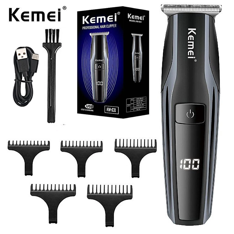 

Kemei KM-631 professional electric wireless hair clipper LED LCD digital display hair clipper USB charging Men's shaver