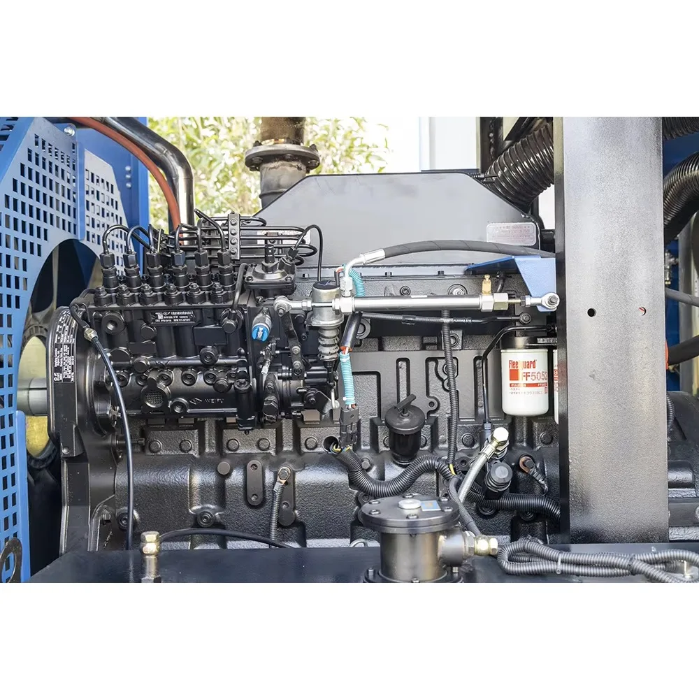 8 Bar 185cfm Mobile Diesel Screw Air Compressor Industrial Portable Air Compressor with Wheels for Mining and Construction