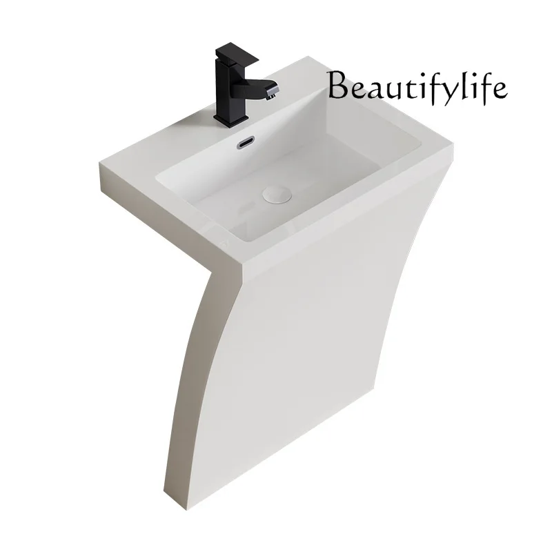 Modern new column basin integrated molding artificial stone art column type hand washing floor type washbasin washing