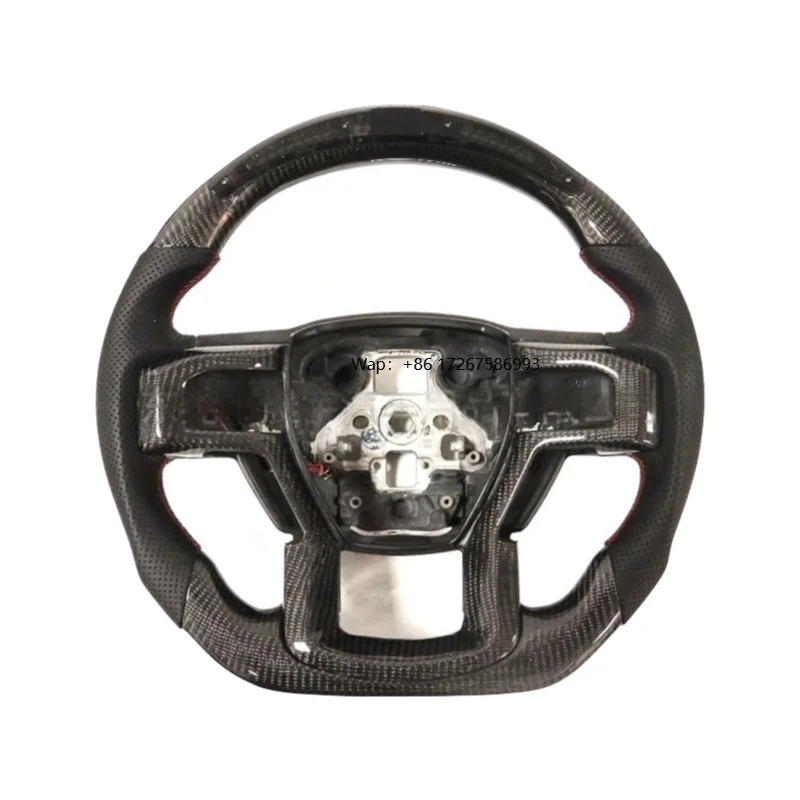 

High Quality Carbon Fiber Steering Wheel for Raptor F150 Ranger Explorer everest Custom Texture Flat