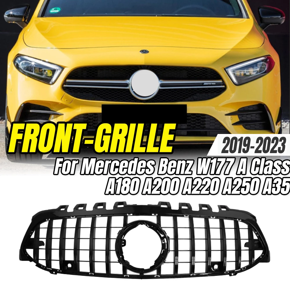 

For Mercedes Benz W177 A Class 2019-2023 A180 A200 A220 A250 A35 Diamonds Style Car Front Mesh Grille,Car Styling Upgrade.