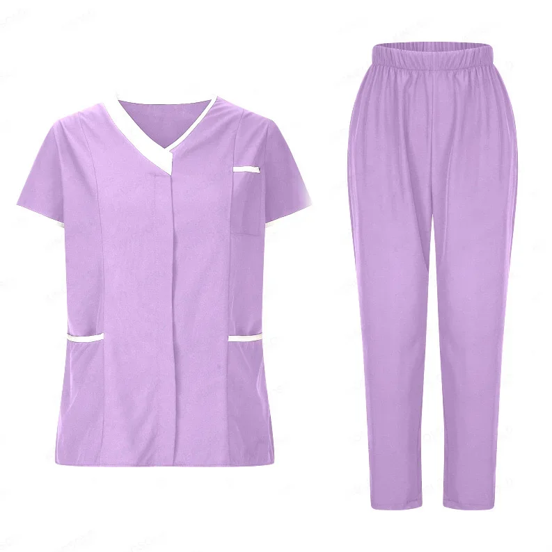 2024 New Arrival Beautician Uniforms Hotel Work Uniforms Tops Pants Sets Nurse Scrub Uniforms