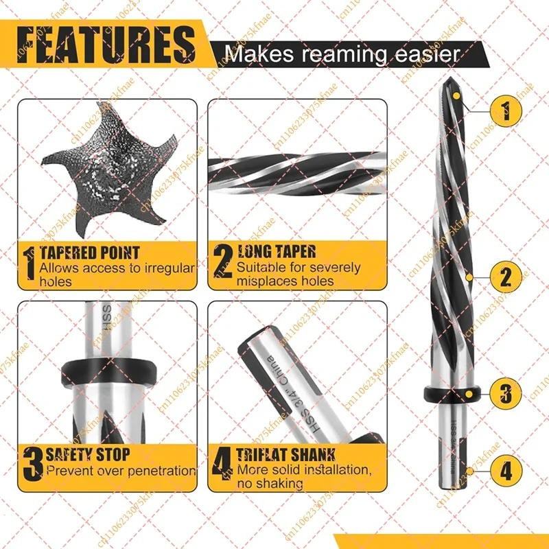 Heavy Duty HSS Bridge Construction Reamer Set | Taper Drill Bits (3/8