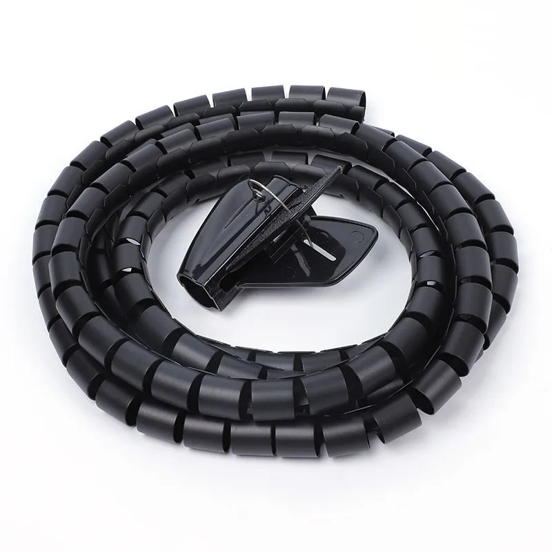 2/10M Flexible Spiral Wrap Winding Cable Wire Protector Cable Wrapping Organizer Sleeve Cover Tube Line Pipe Protection