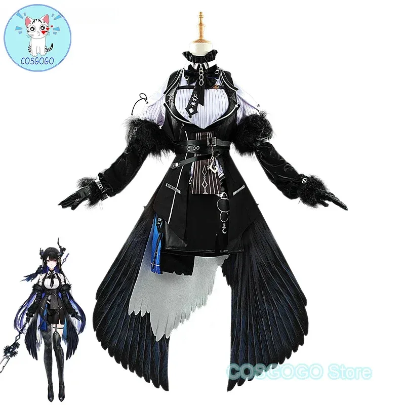 COSGOGO [Angepasst] Nerissa Ravencroft Cosplay Kostüme Anime Kleidung Frauen Nette Party Kleid Anzug Halloween Karneval Uniformsv