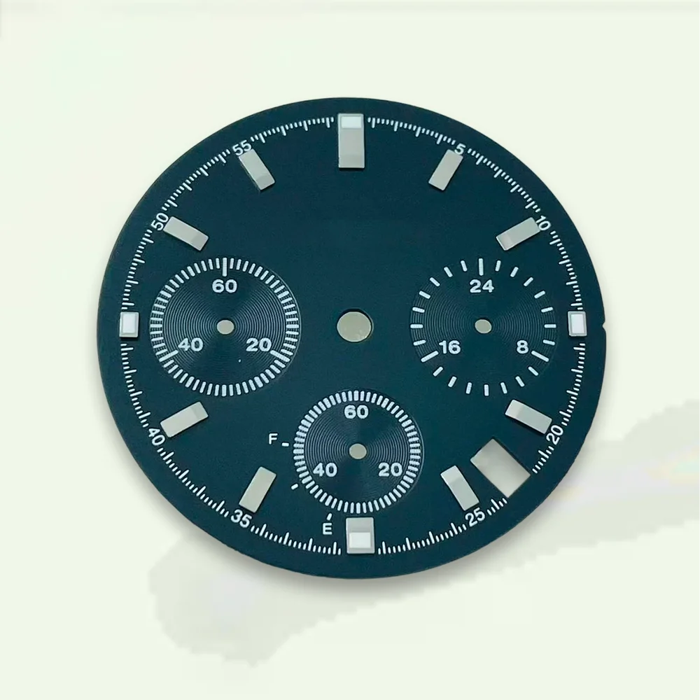 Watch modification six-pointer 29.5mm S Dial Fit VK63 Movement Green Luminous Dial Watch Modification Accessories tool