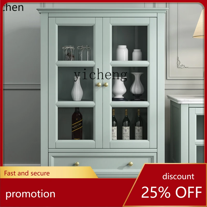 

ZML сельский винный шкаф, современный простой высококачественный шкафчик для гостиной, бытовой светильник из цельного дерева, роскошный обеденный боковой шкаф
