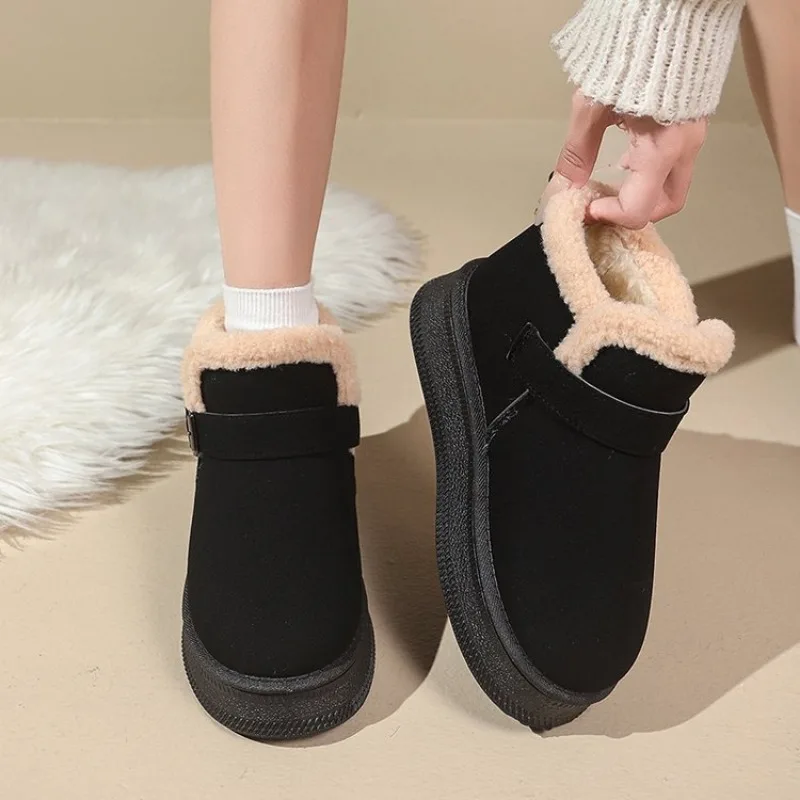 

Women's Winter Boots Low Heels Women Boots With Fur Warm Winter Shoes Women Snow Boots Ankle Botas Mujer Winter Footwear Female
