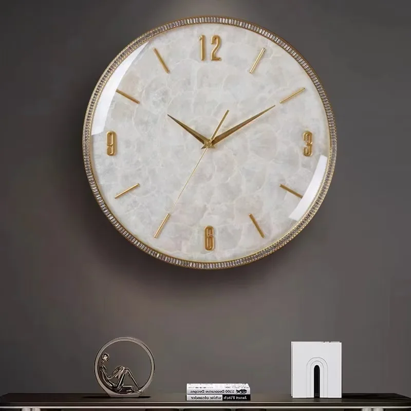 Shell Wall Clock Modern Brass Wall Watch Minimalist Luxury Aesthetic Large Clocks Silent Elegant Decorative Living Room Watches
